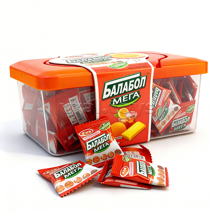 Жевательная резинка "Тропический Балабол Мега" со вкусом персика, манго и мяты 2,7г*180шт