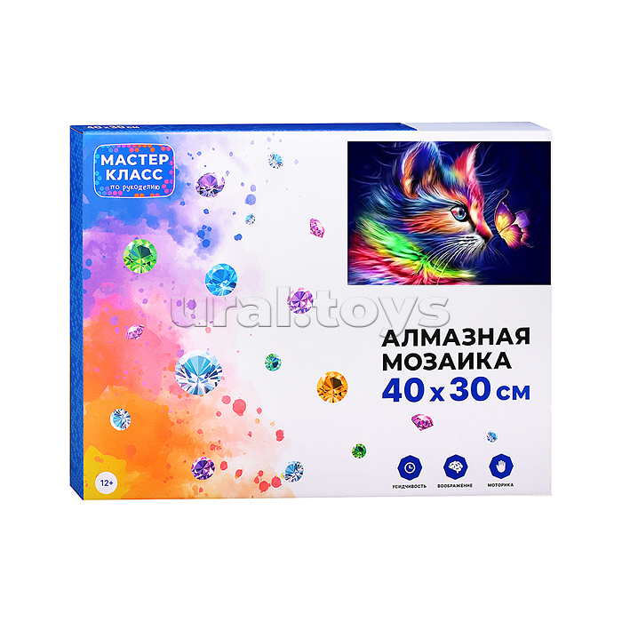 Мозаика алмазная "Яркий котик" 30*40см