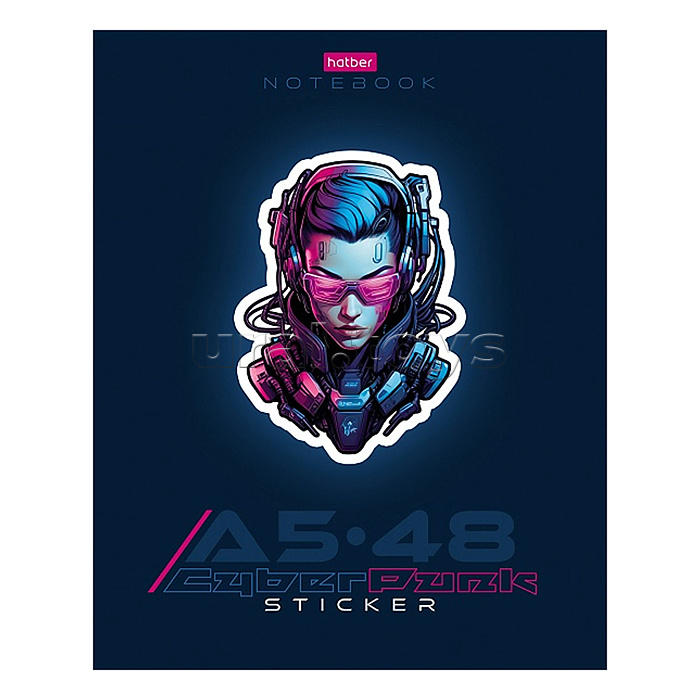 Тетрадь 48л клетка "Cyberpunk sticker"