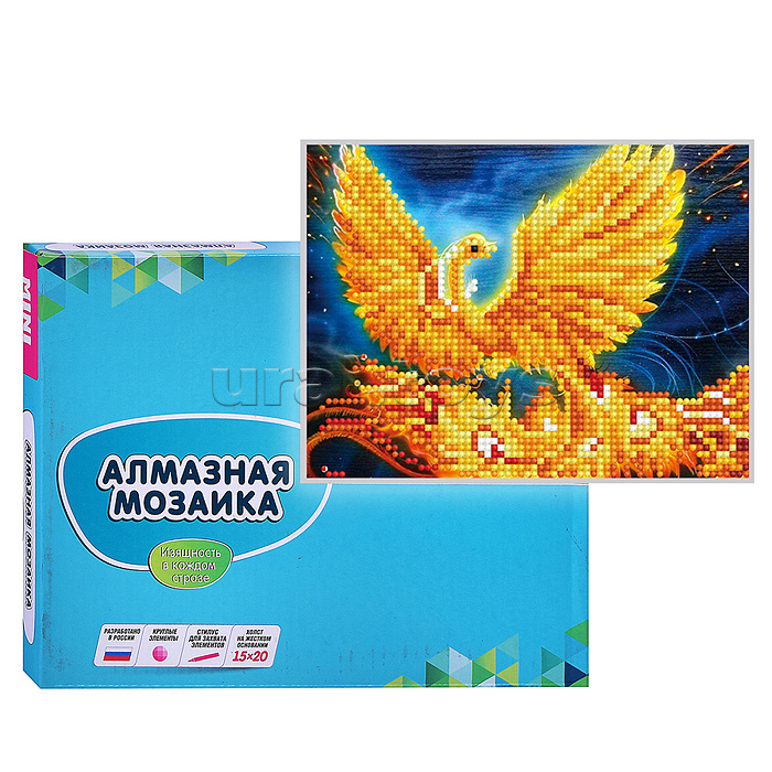 Алмазная мозаика 15х20 "Жар-птица" (9 цв.)