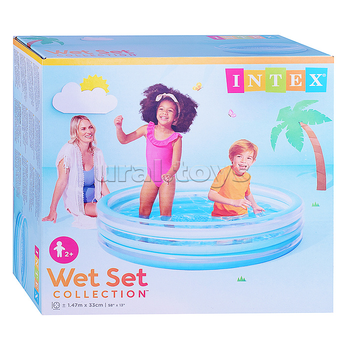 Бассейн надувной, голубой 58467NP INTEX