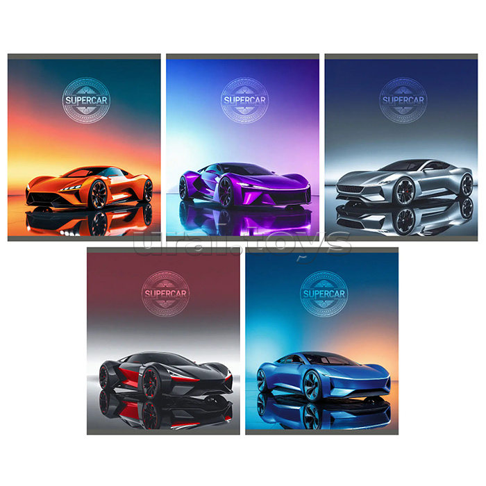 Тетрадь 48л. клетка "SuperCar" А5 скрепка