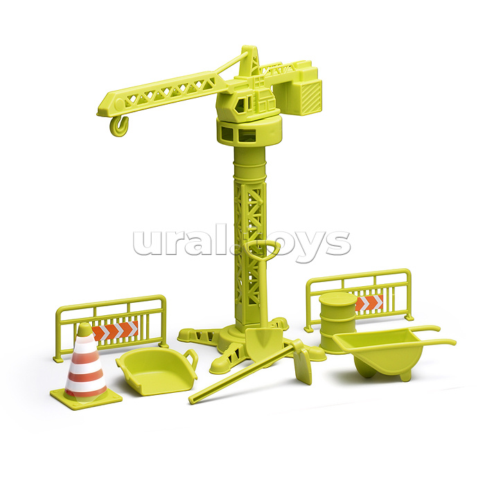 Машина "Стройка" с дорожными знаками, в коробке