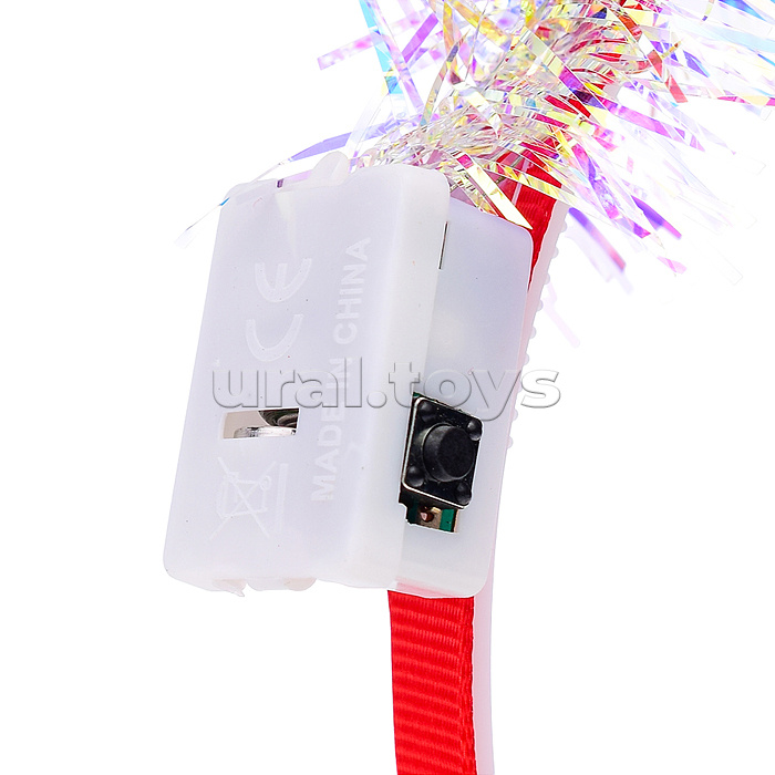 Ободок карнавальный "Бант" светящийся, в пакете