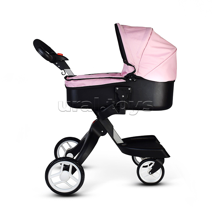 Коляска-люлька для кукол, металлическая, с сумкой, цвет ярко-розовый