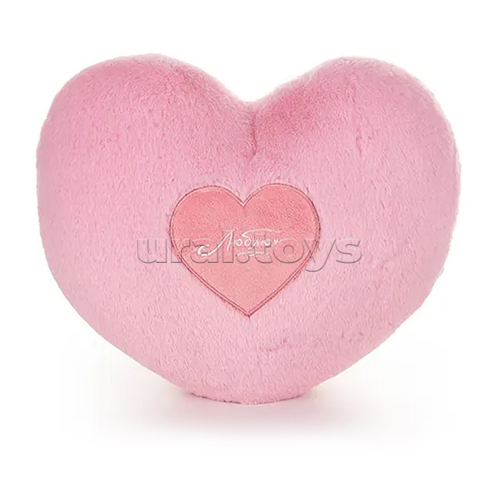 Подушка Сердце розовая (с сердцем) 30х23см