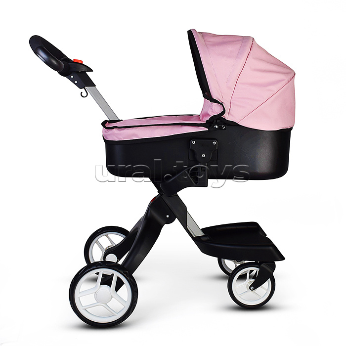 Коляска-люлька для кукол, металлическая, с сумкой, цвет ярко-розовый