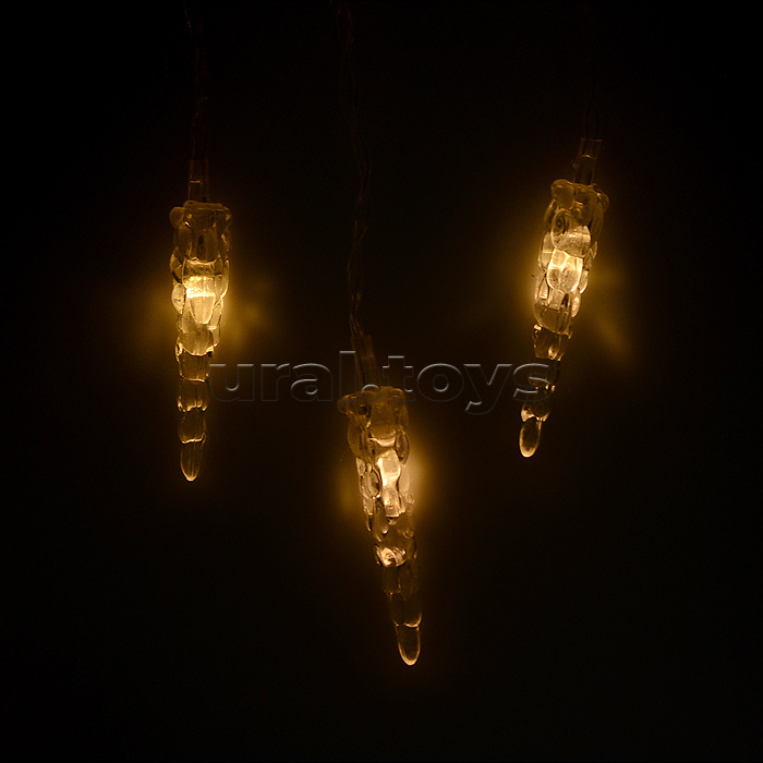 Электрогирлянда-занавес, светодиодная "Сосульки" 3м, 96 ламп, теплый