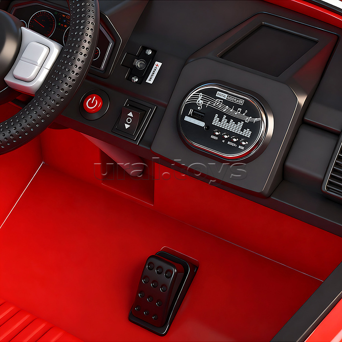 Электромобиль "Мощность скорости" на аккумуляторе, с р/у управлением, в коробке (красный)