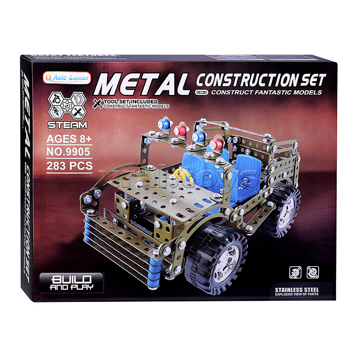 Конструктор "Металлическая машина" (283 дет.) металл, в коробке