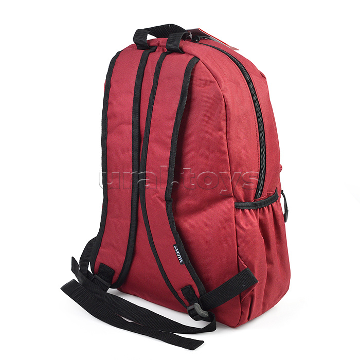 Рюкзак "Red" подростковый 40x29x17 см (14 л) 250 г, 1 отделение на молнии, 1 передний карман, 2 боковых кармана, красный