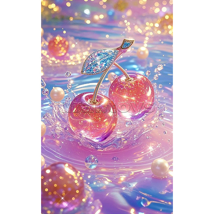 Мозаика алмазная "Жемчужная вишня" 20*30 см.