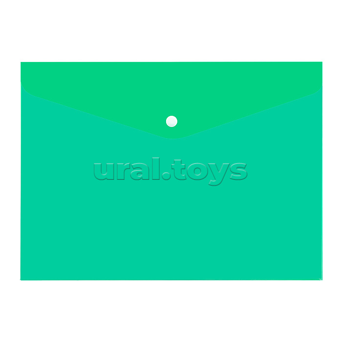 Папка-конверт А4 с кнопкой 0.16мм (прозрачная зеленая) ПП