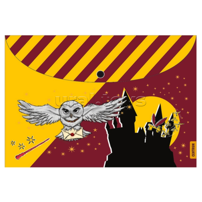 Папка-конверт на кнопке А4, пластик "Сова" 160 мкм