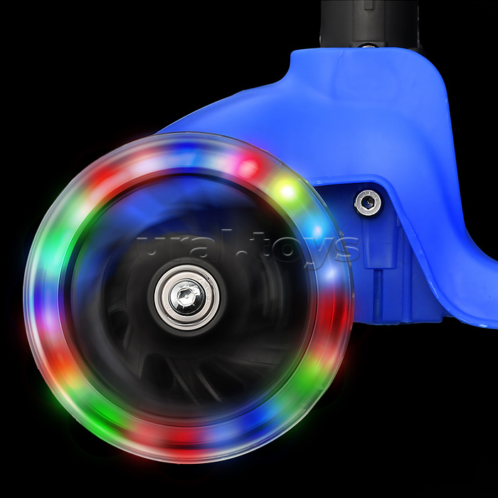 Самокат трёхколёсный ROCKET колёса PU, цвет синий