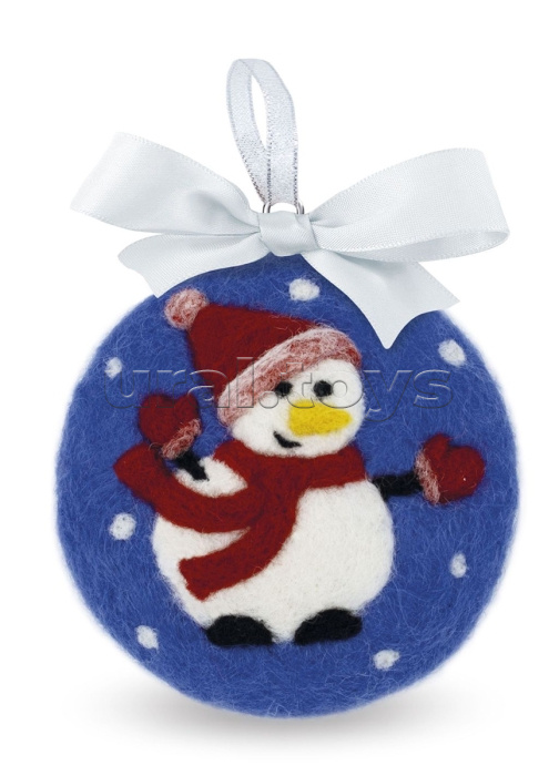 Набор для валяния. Елочная игрушка "Снеговик"