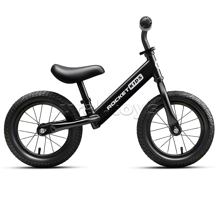 Беговел 14" Rocket R0045NEW-BK, колеса надувные, цвет черный