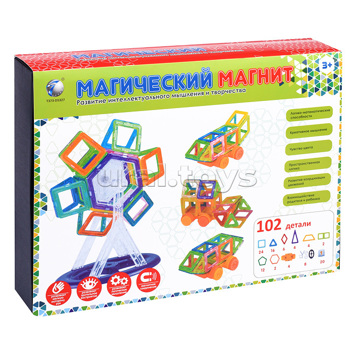 Магнитный конструктор "Магический магнит" (102 дет.) в коробке