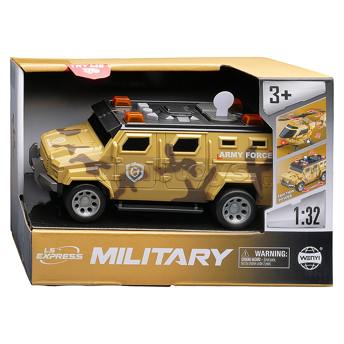 Машина "Броневик" 1:32 (свет. Звук) в коробке