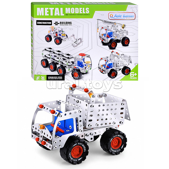 Конструктор "Самосвал" (194 дет.) металл, в коробке