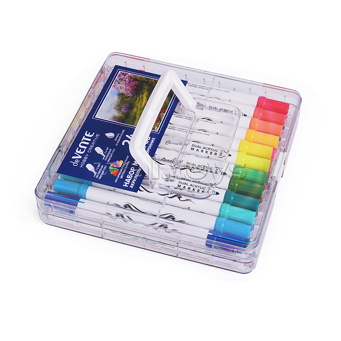 Набор маркеров акриловых "HOBBY CREATIVE. Classic&Pastel" 24 цвета, двусторонние