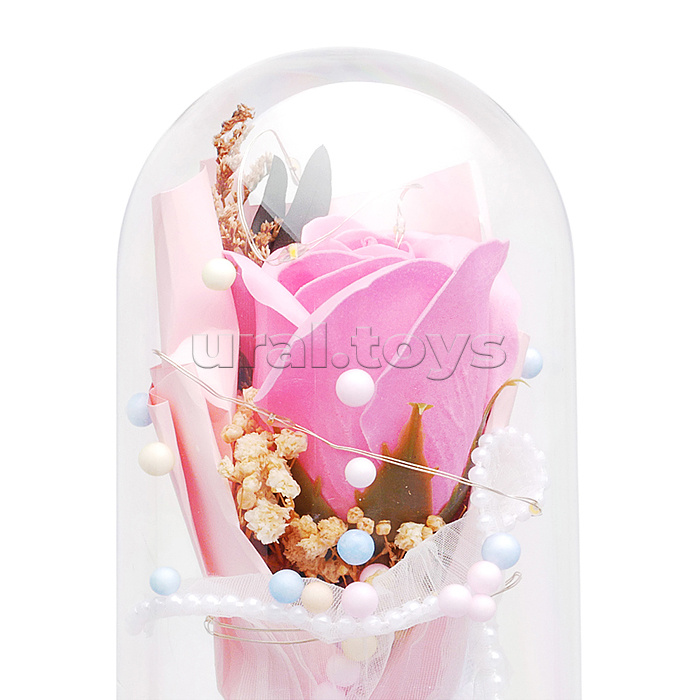 Светильник "Необыкновенная роза" в коробке (розовый)