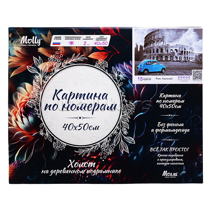 Картина по номерам 40х50 "Рим. Колизей" (15 цветов)
