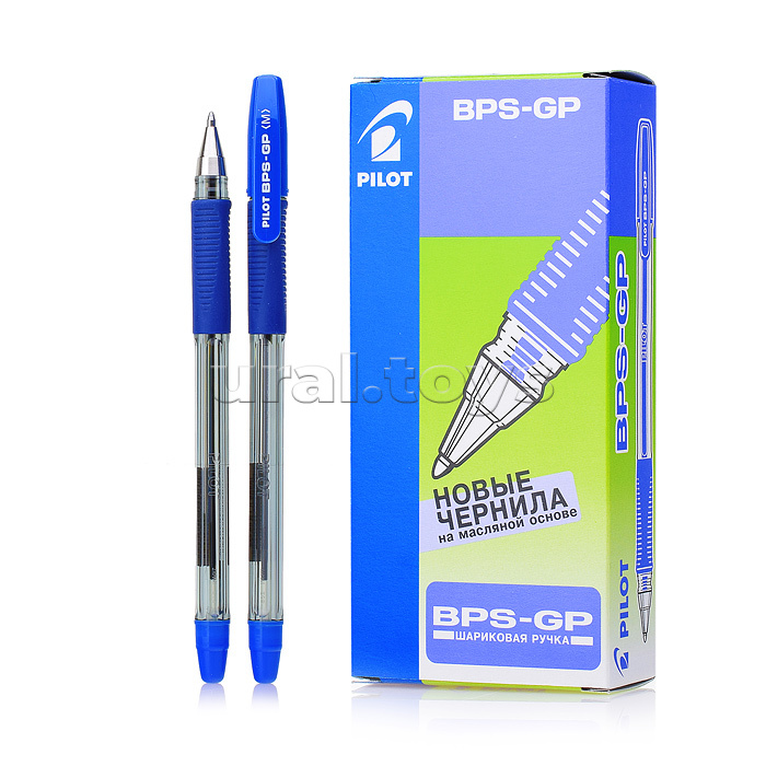 Ручка шариковая "BPS" синяя, 1,0мм, грип
