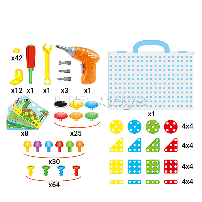Конструктор "Дарите радость" 3D -252детали 6в1, в коробке