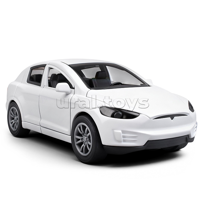 Белая инерционная машинка вид В die-cast , 1:32