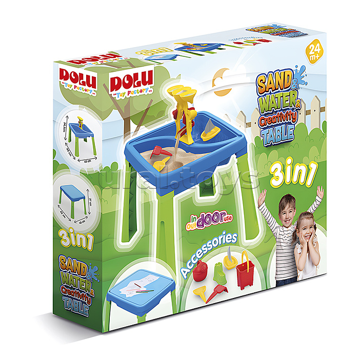 Игрушка Песочница игровая 3в1 color, песок-вода-столик, с аксесс.