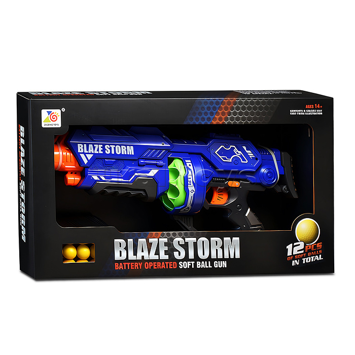 Бластер "Blaze Storm" с мягкими пулями, в коробке