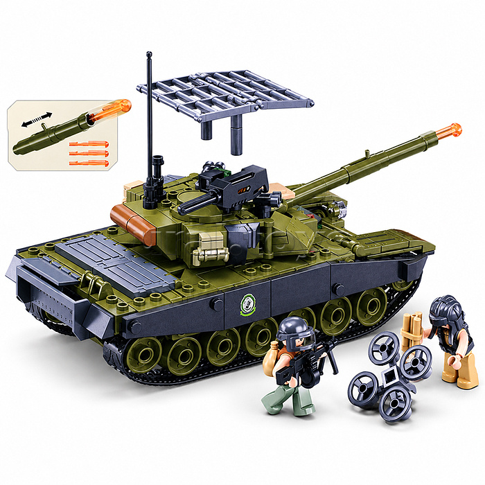 Конструктор "Танк с фигурками людей" (326 дет.) в коробке