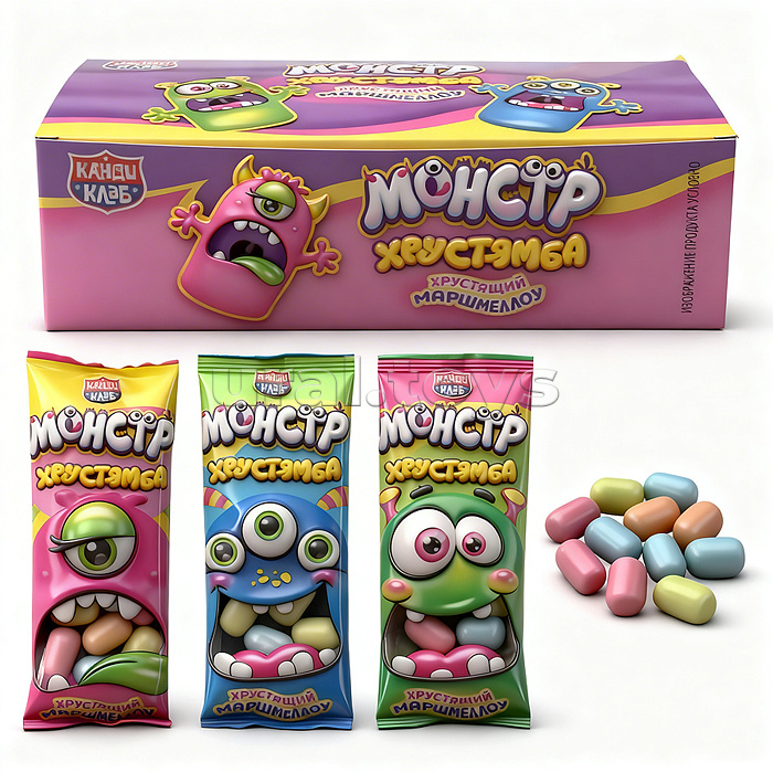 Хрустящий маршмеллоу "Монстр Хрустямба" 13г*30шт