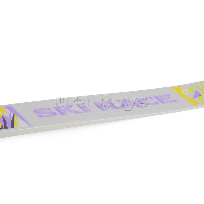 Лыжи подростковые "Ski Race" 140/105 см. унив.крепление "Цикл", с палками стеклопластик серые