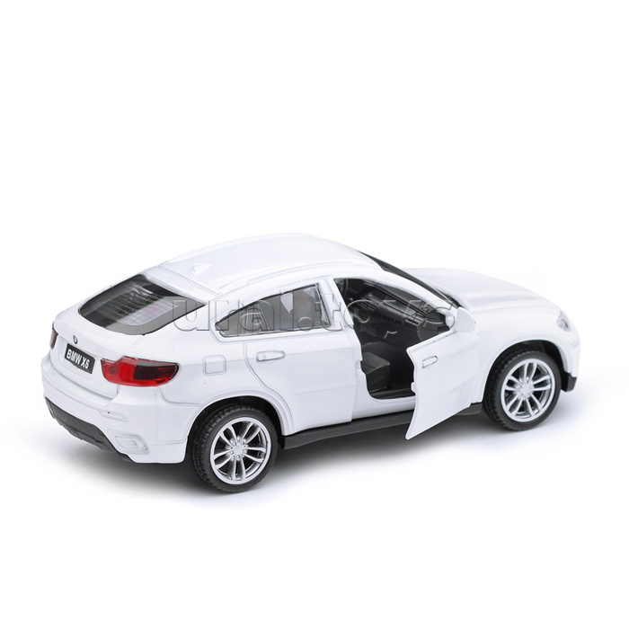 Машина металл. 1:43 BMW X6, откр.двери, белый, 12см