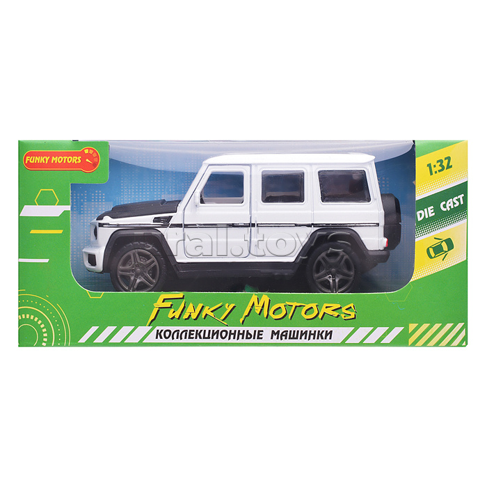 Белая инерционная машинка Джип с люком die-cast,1:32, открывающиеся двери