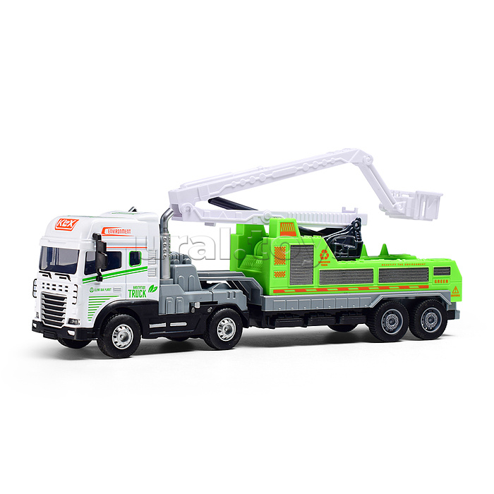 Машина  "Мега Прицеп" (свет, звук) в коробке