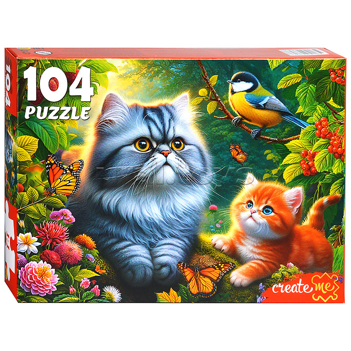 Пазлы 104 "Котики с синицей" Пазлы 104 "Котики с синицей"