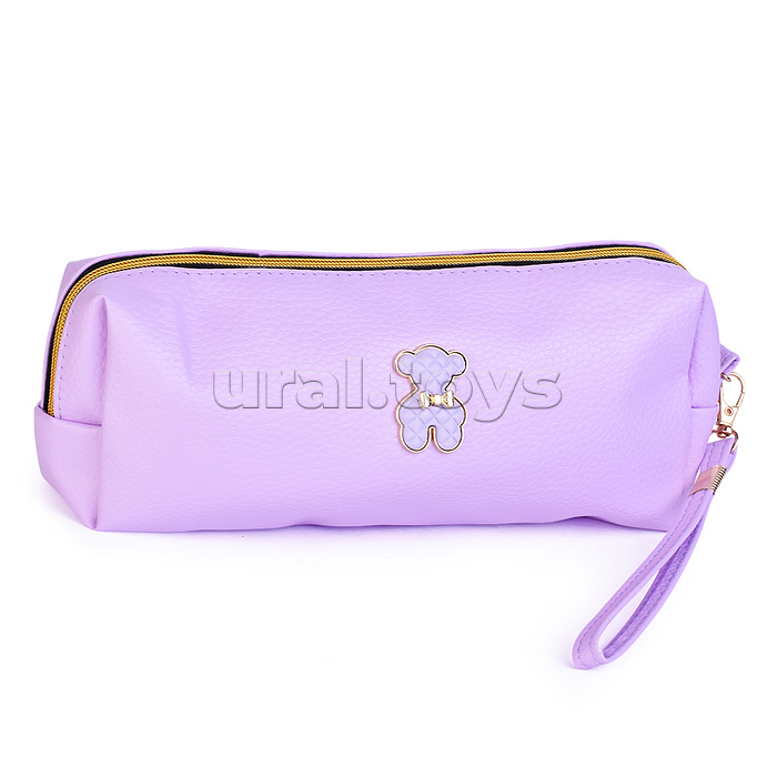 Пенал-косметичка "Teddy" 21,5x8x5 см, прямоугольный для 75 предметов, на молнии, сиреневый Пенал-косметичка "Teddy" 21,5x8x5 см, прямоугольный для 75 предметов, на молнии, сиреневый