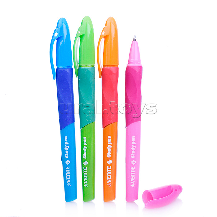 Ручка гелевая стираемая "Study Pen" обучающая письму, для правшей, d=0,7 мм, с каучуковым держателем, с ластиком в колпачке, сменный стержень, с индивидуальной маркировкой, в картонном дисплее, синие чернила Ручка гелевая стираемая "Study Pen" обучающая письму, для правшей, d=0,7 мм, с каучуковым держателем, с ластиком в колпачке, сменный стержень, с индивидуальной маркировкой, в картонном дисплее, синие чернила
