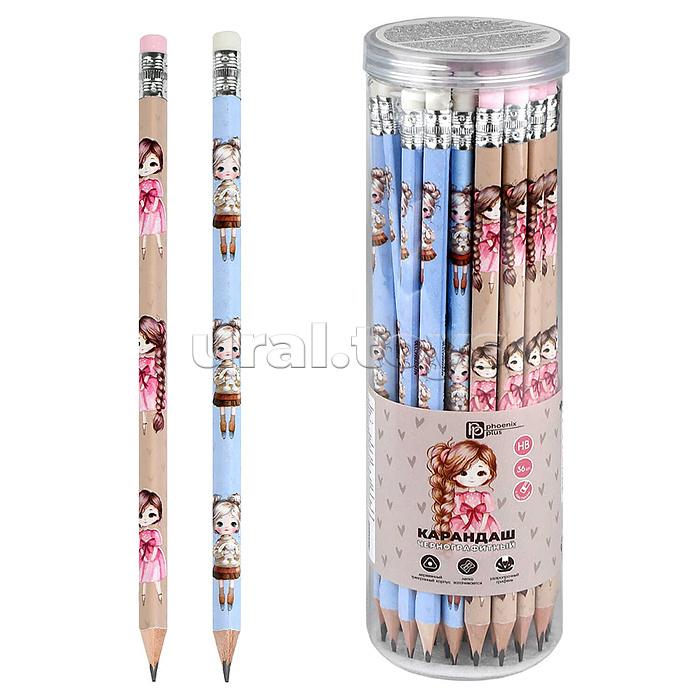 Карандаш чернографитный "Маленькие модницы" HB