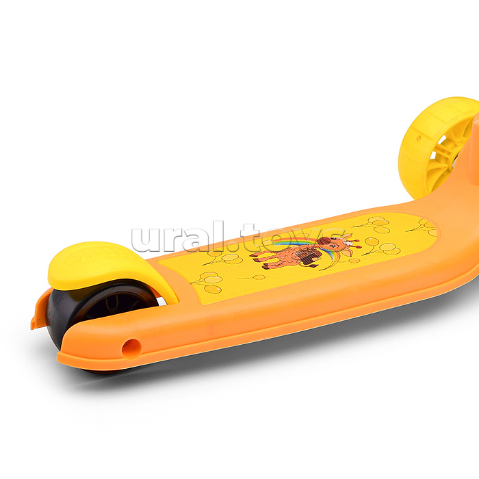 Самокат 3-х. кол., колеса световые PU, желтый, в коробке