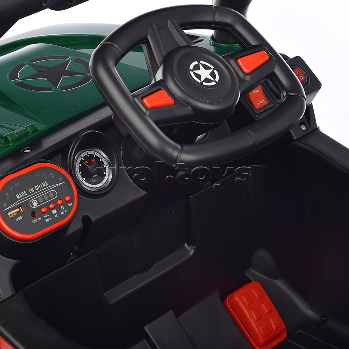 Электромобиль "Рустик" на аккумуляторе, с р/у управлением, в коробке (зеленый)