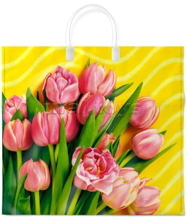 Пакет ПЭ с пластиковой ручкой 37х34, 80мкм "Муза" ПВД