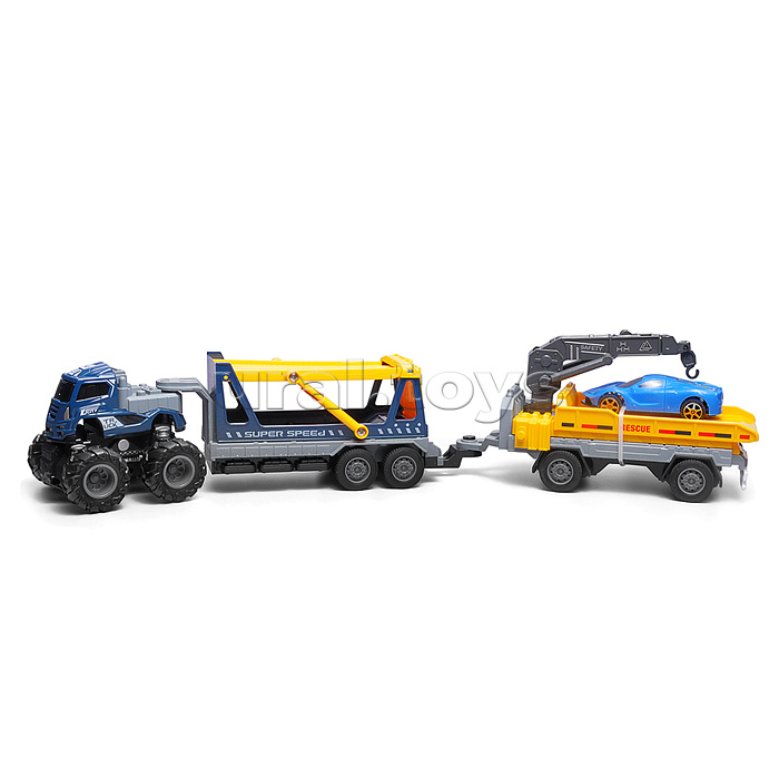 Машина "Большой прицеп эвакуатор" 1:43 в коробке
