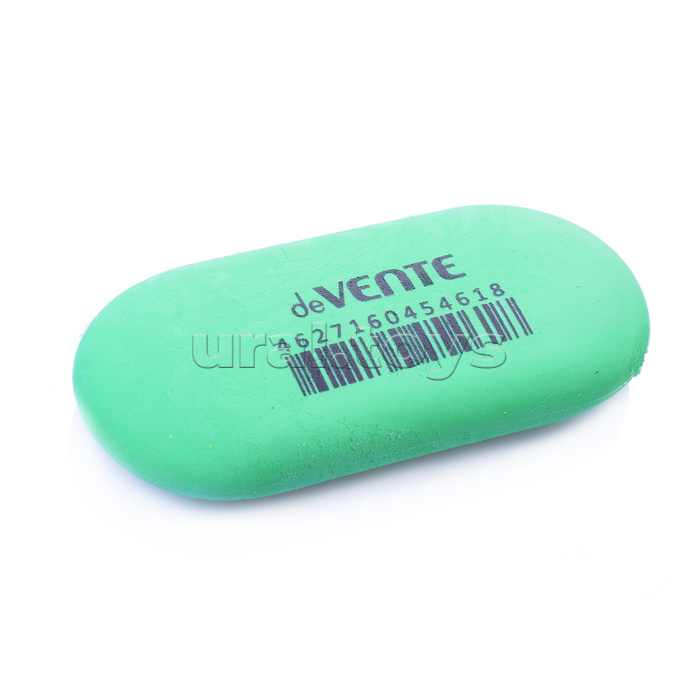 Ластик "Ellipse" синтетический каучук, овальный цветной, 62x28x9 мм, dust-free, в индивидуальной упаковке с штрих кодом, в пластиковой банке