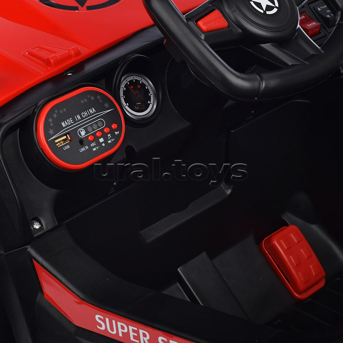Электромобиль "Рустик" на аккумуляторе, с р/у управлением, в коробке (красный)