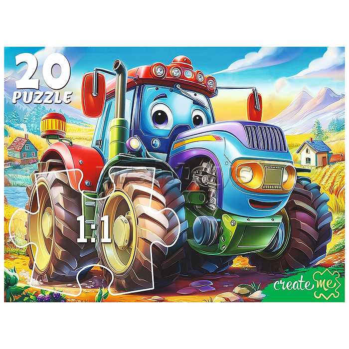Макси-пазлы 20 "Трактор в поле"