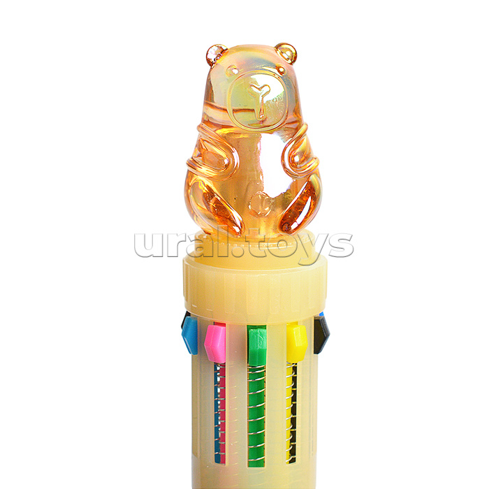 Ручка шариковая автоматическая 10-цветная "Капибара" 0,7 мм, синий, стеклянная серия Ручка шариковая автоматическая 10-цветная "Капибара" 0,7 мм, синий, стеклянная серия